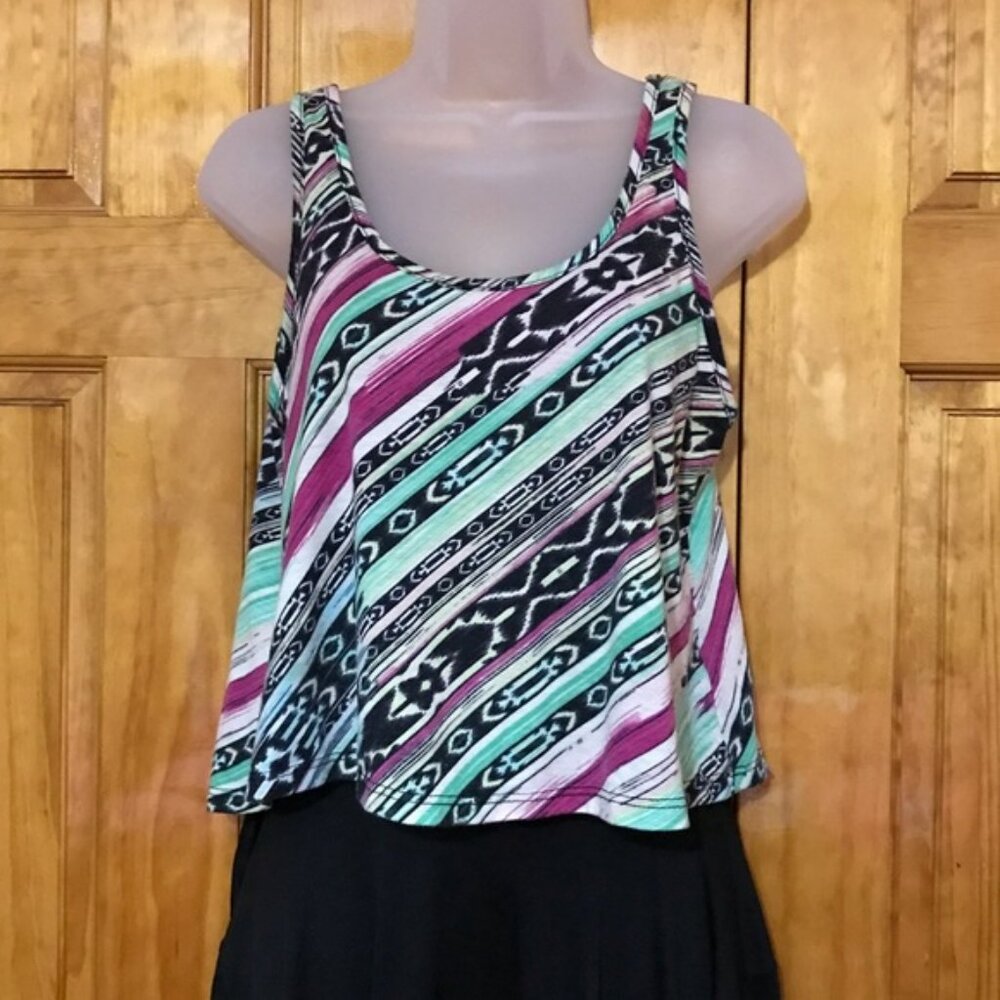 Charlotte Russe Crop Tank Top Blouse Size Small 4 - 6 95% Polyester 5% Spandex